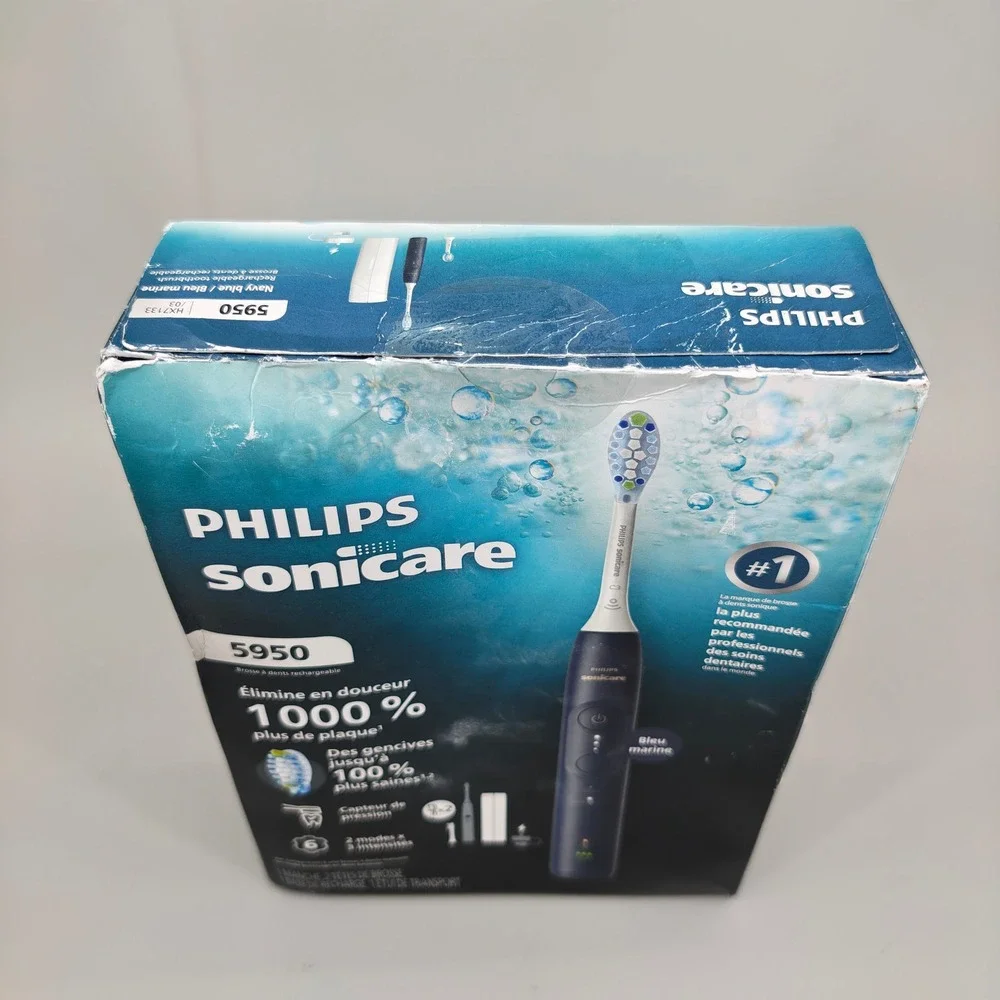 Philips Sonicare 5950 Rechargeable Toothbrush Navy Blue HX7133 Open Box New